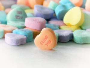 heart-symbol shaped sweets